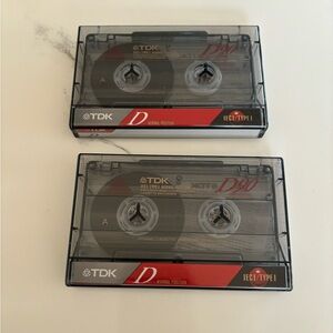 TDK SEALED SET of 2 D90 IECI Type 1 Normal Position Blank Cassette New Old Stock
